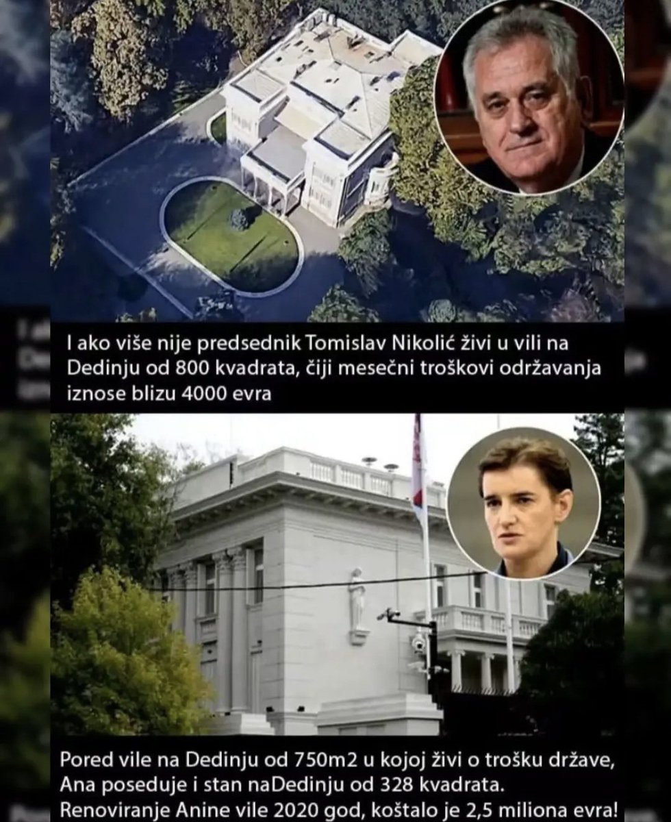 TSelenic's tweet photo. Dve bitange sa Dedinja
Ova prva bajčetinska seljačina već 10 godina nije predsednik ali iz vile u koju je ušao kada je to bio  ne izlazi, još mu se žena opančarka tu i prijavila i naravno da to mi plaćamo
Ova druga bitanga hrvatska isto koristi vilu koju mi plaćamo bez osnova. https://t.co/haZTnAyujS