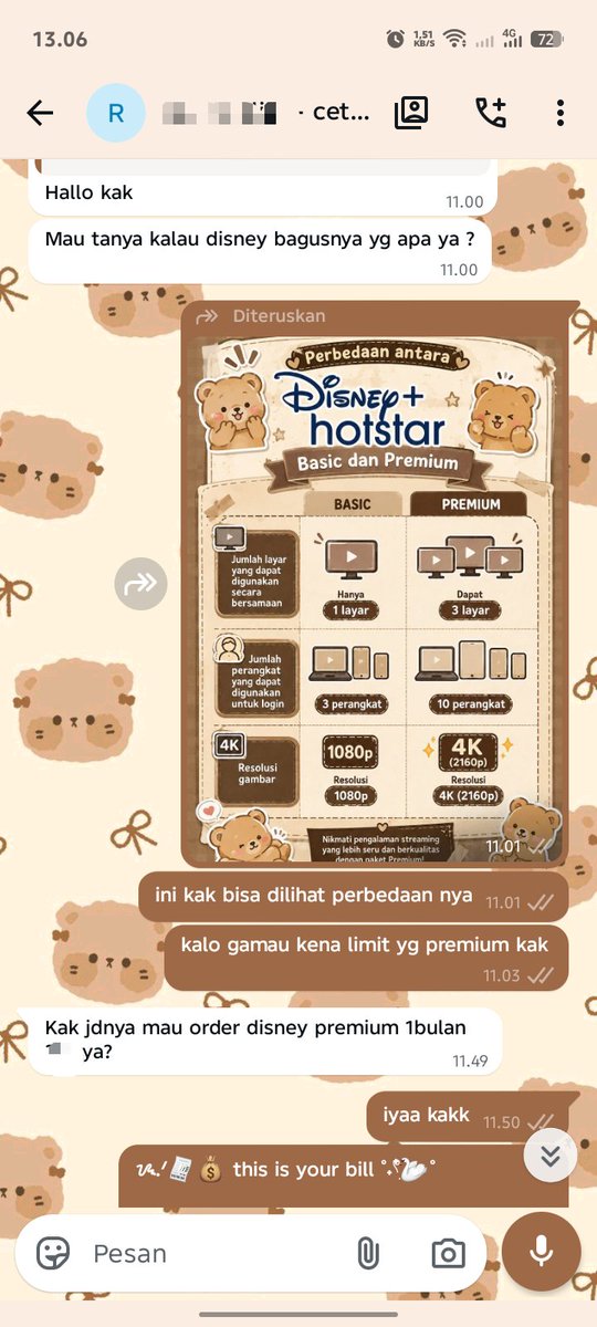chillseuc's tweet photo. ﹝ testi transaksi 25/09/26 — disney premium 6u 1 bulan ﹞ https://t.co/r1GhwdTTSn