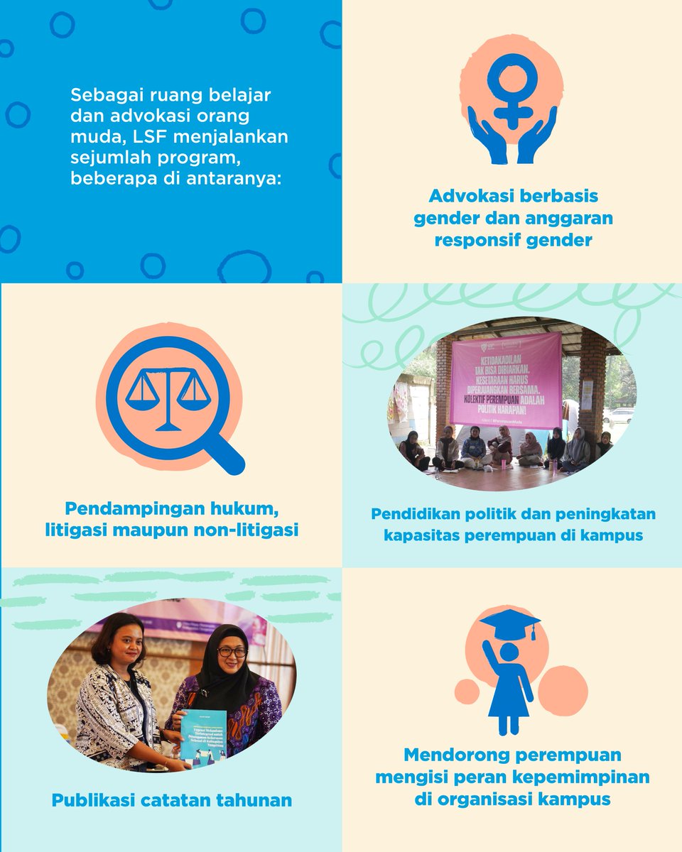 unwomenid's tweet photo. Dari pendidikan politik, advokasi berbasis gender, hingga pendampingan hukum, LSF terus bergerak sekaligus menghadapi tantangan regenerasi, keberlanjutan, dan penolakan terhadap kerja-kerja feminis.

#YouthEngagement #RuangSipil #LingkarStudiFeminis #ForAllWomenAndGirls https://t.co/juOxZXIkTn
