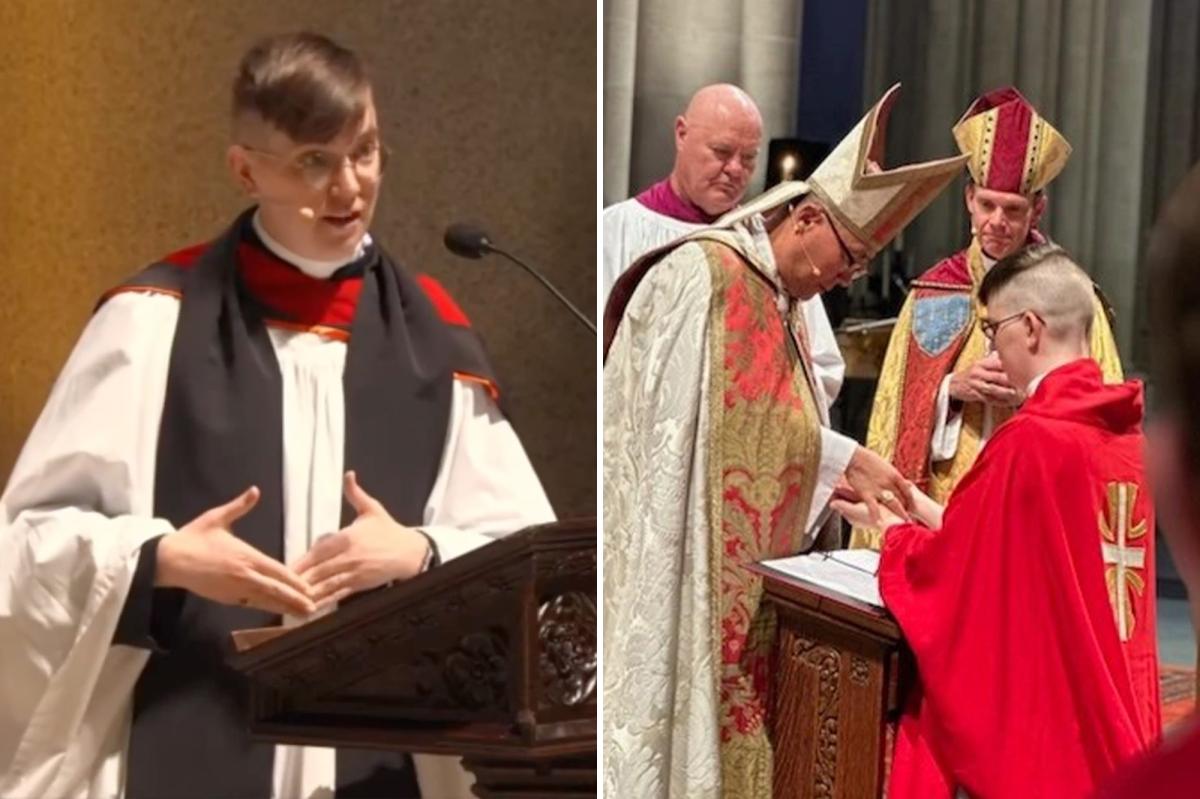 nypost's tweet photo. NYC Episcopal priest Flourish Klink claims Jesus is trans and God is nonbinary in outlandish sermon https://t.co/oOMmE9HigG https://t.co/ax50htvMRt