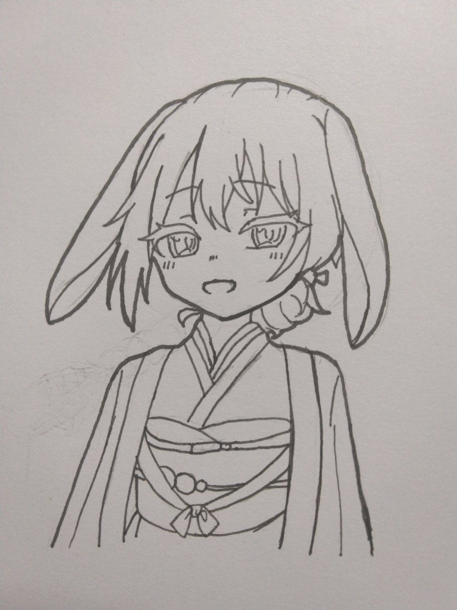 Octopus_09105's tweet photo. お月見ゆうりさん〜
満月だから上手くうさ耳生えた設定で🫥時間あればデジタルで描きたい...🥲︎
 #IRIAM  #ゆうりの展示場  #お月見 https://t.co/dpoP9sjDhS