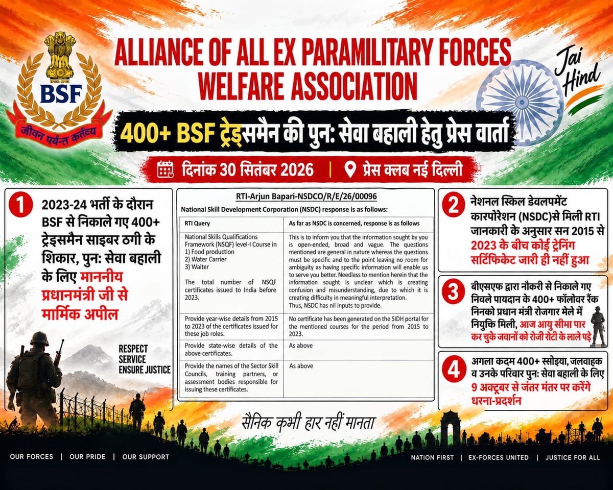 MuruganMur21702's tweet photo. #JusticeForBSFTradesmen2023_24

#JusticeForBSFTradesmen400

@AmitShah @AmitShah @CMOTamilnadu @PMOIndia @rashtrapatibhvn @CMOfficeUP @CMOTamilnadu @BSF_India @nsitharamanoffc @BJP4India @polimernews @JPNadda @Newsofpmc https://t.co/CMyaqYO281