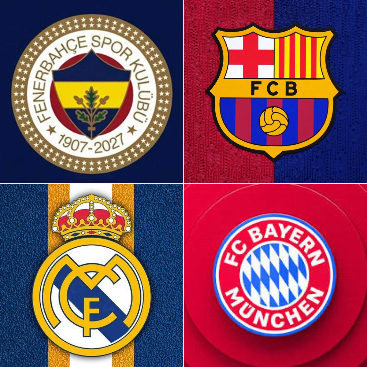 SaracogluSports's tweet photo. Hem futbol hem de basketbolda Avrupa'nın en büyük organizasyonunda mücadele eden sadece 4 büyük kulüp bulunuyor! 

🇹🇷 Fenerbahçe 
🇪🇸 Barcelona 
🇪🇸 Real Madrid 
🇩🇪 Bayern Münih https://t.co/d8sv4hgyIJ