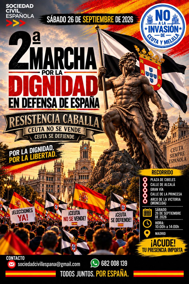 pigdemont's tweet photo. 🔴Recuerda: Mañana será un gran día 💪
¡Todos a Madrid, por Ceuta y por España!
#ResistenciaCaballa 💪 https://t.co/4xQ5GXOqWg