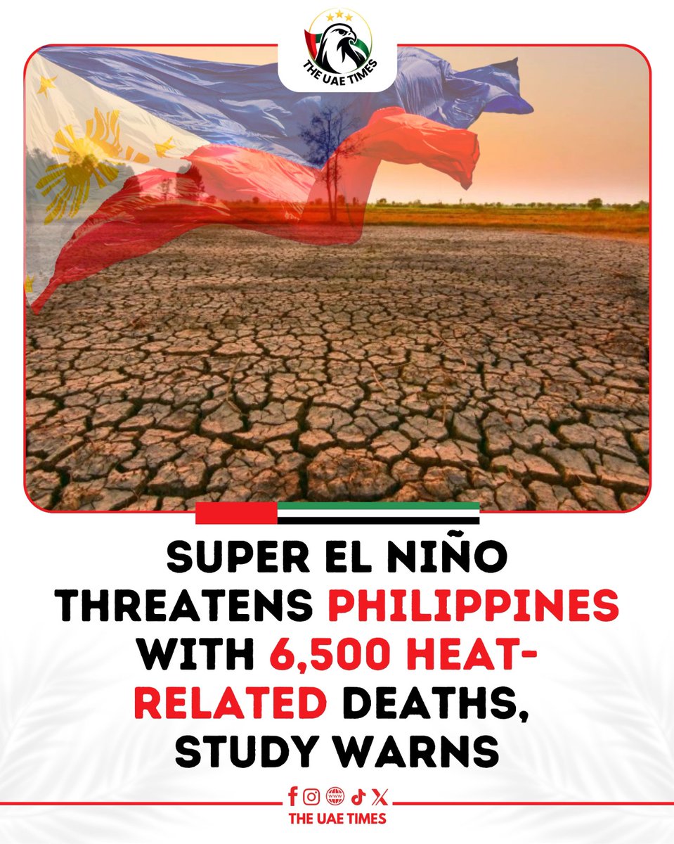 theuaetimes's tweet photo. A super El Niño could bring severe heat impacts across Southeast Asia, with the US-based Climate Impact Lab projecting around 6,500 additional heat-related deaths in the Philippines from September 2026 to February 2027 compared with a normal year. 

The group estimates up to 451,000 excess deaths worldwide linked to El Niño in the coming months.

Philippine authorities are also warning of worsening drought, rainfall deficits and hotter temperatures, with several provinces expected to face dry conditions. 

Indonesia is projected to see the highest number of heat-related deaths in Southeast Asia, while Vietnam, Thailand and Cambodia could also face significant impacts.