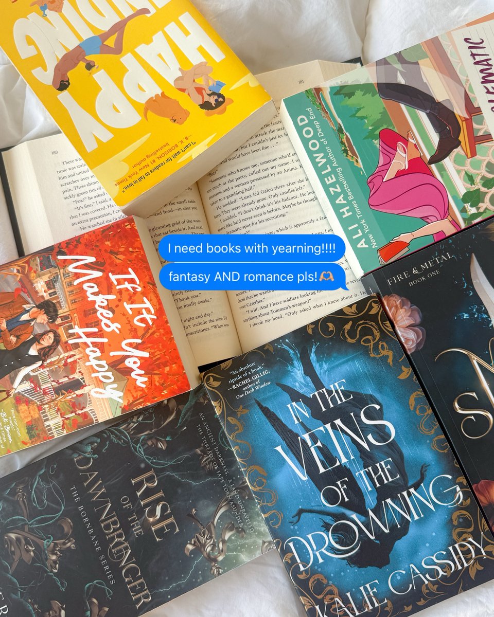 AdrienSacavage's tweet photo. Books with yearning! Some of my favorite fantasy and romance reads packed with it. I’ll eat it up every time. What are your favorite yearning-filled books? I need more recommendations! https://t.co/2SLG2bm6aV