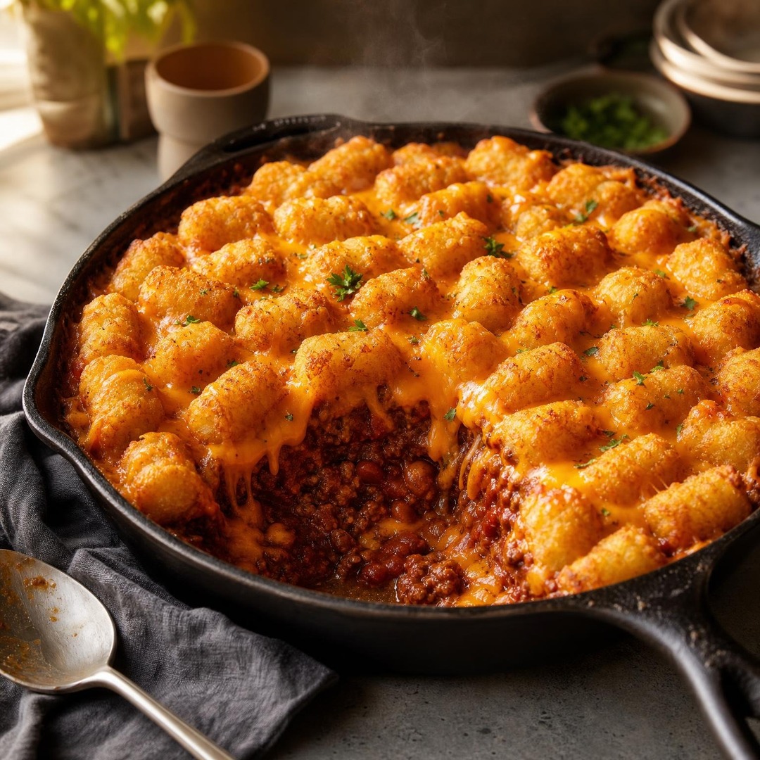 ArielGoddavtk7's tweet photo. POV: Grocery day is tomorrow, but dinner is still happening. Tater tots + canned chili + shredded cheddar = three budget rescues: chili cheese tot bowls, totchos, or skillet tot pie. https://t.co/aU7JT2PCry