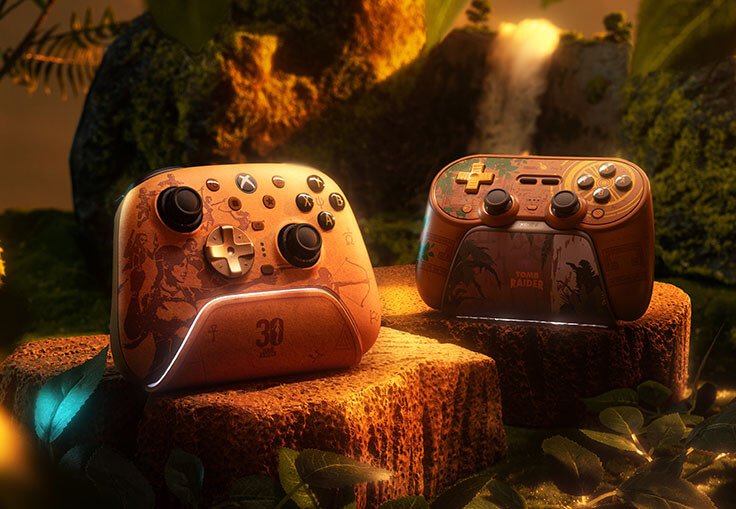 croftgeneration's tweet photo. Se ha presentado una colaboración de Tomb Raider con 8BitDo. 2 Gamepad tematizados por el 30 aniversario de la saga.

- En primero es un Gamepad bluetooth para Switch 1 &amp; 2, móviles y PC.
- El segundo es para XBOX, móviles y PC.

Más información en: https://t.co/jbJ30wehUS https://t.co/ArCMHFwv3u
