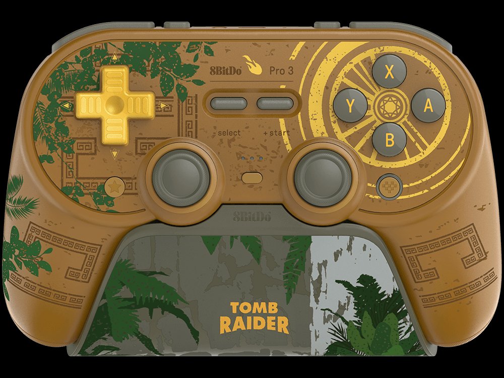 croftgeneration's tweet photo. Se ha presentado una colaboración de Tomb Raider con 8BitDo. 2 Gamepad tematizados por el 30 aniversario de la saga.

- En primero es un Gamepad bluetooth para Switch 1 &amp; 2, móviles y PC.
- El segundo es para XBOX, móviles y PC.

Más información en: https://t.co/jbJ30wehUS https://t.co/ArCMHFwv3u