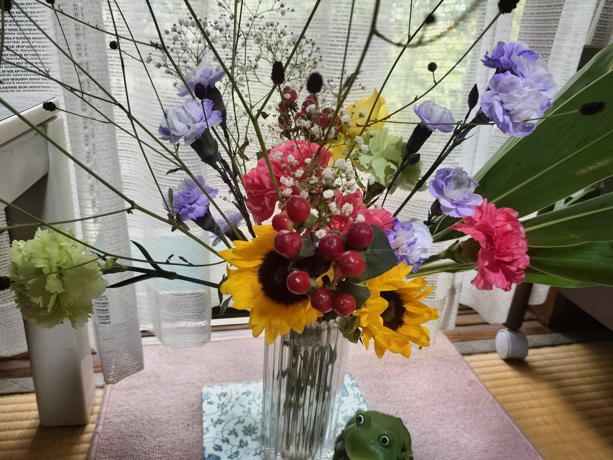 HUSAE7777's tweet photo. こんにちは
福田屋のライブの時に
頂いたお花
5日目ですがこんなに元気ですよ😄🫠🥰
スギさん、
ありがとう🙏
梵天 ゆず太郎
美保🙋 https://t.co/9HoIEQPZem