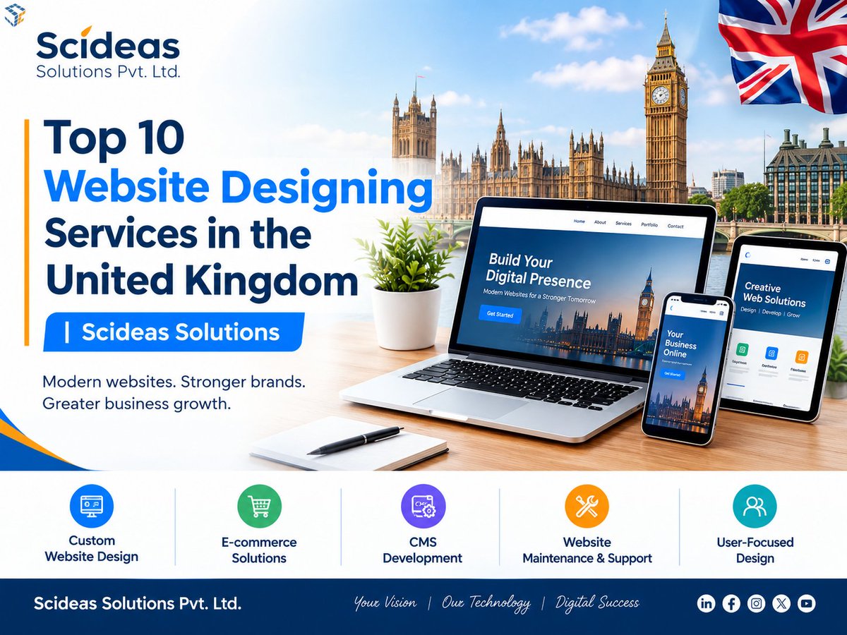 Scideassolution's tweet photo. Top 10 Website Design Services in the United Kingdom | Scideas Solutions

Looking for professional website design services in the UK? Scideas Solutions creates modern, responsive, user-friendly websites tailored to business goals. 

🌐 : https://t.co/TjKlAKtWQa

#WebsiteDesign https://t.co/rXMOStC4Yk