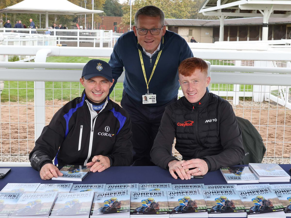paulfergusonJTF's tweet photo. Thoroughly enjoyable couple of days up @PerthRacecourse. Congratulations to the winners of the two JTF-sponsored races. 

Thanks to all who bought a copy of JTF on course and to @Sean_Bowen_ &amp; @Danmcmenamin1 for signing copies and meeting racegoers before racing each day. https://t.co/cLHgAAM4uC