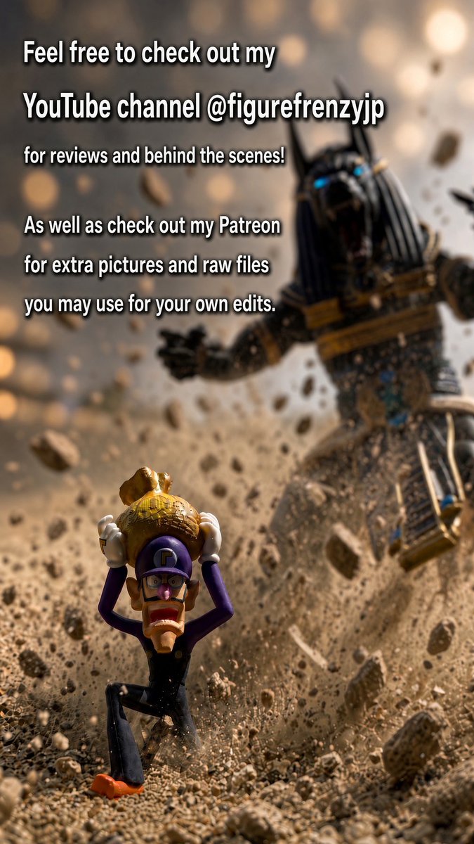 FigureFrenzyJP's tweet photo. Wrong bag, Waluigi. Run or fight? 
#ToyPhotography #Waluigi #Anubis #FigurePhotography #FigureFrenzyJP https://t.co/SnO3gPWLDT