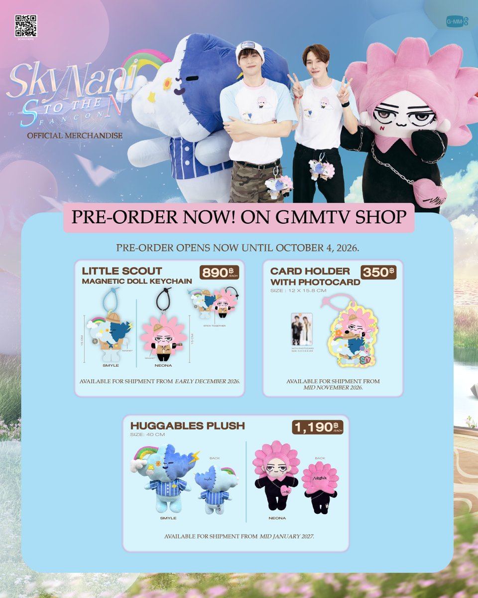 GmmtvShop's tweet photo. มาพรีออเดอร์ OFFICIAL MERCHANDISE จาก SKY NANI S to the N FANCON  ให้สีฟ้าชมพูเต็มบ้านไปเลย

สั่งซื้อที่นี่ / Order Here
https://t.co/Rct06RPmPZ

#SkyNaniSToTheNFancon
#GMMTV https://t.co/OUfliGy16k