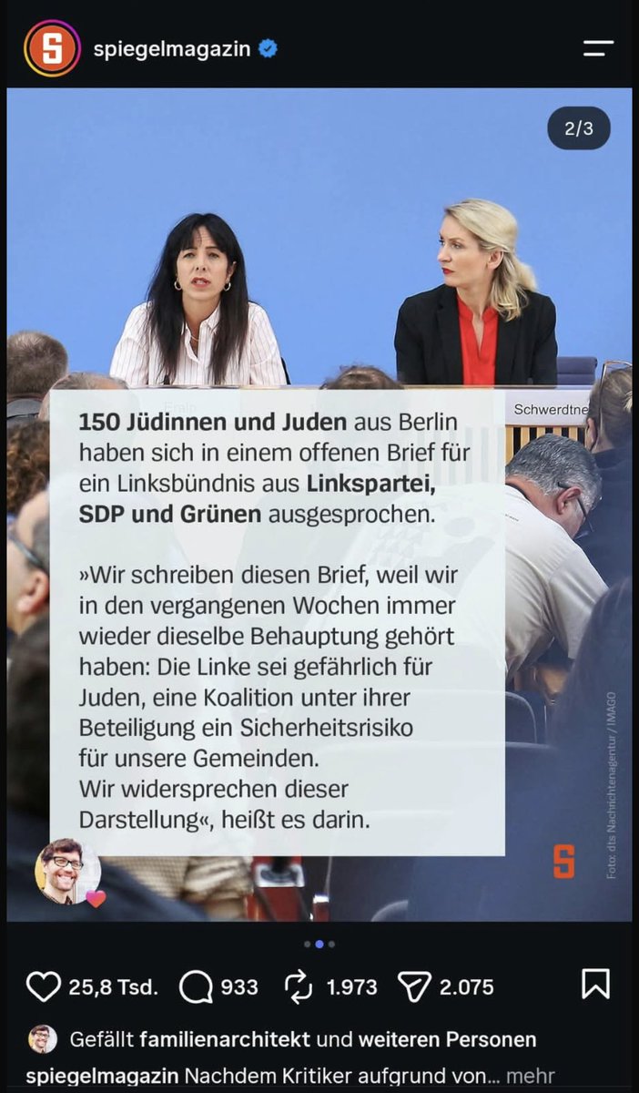 Georg_Pazderski's tweet photo. Der Spiegel geht mit 150 Jüdinnen und Juden hausieren, die sich angeblich für ein Linksbündnis aus LINKE, SPD und GRÜNE ausgesprochen hätten.

Auch im 3. Reich gab es Juden, die mit den Nazis kollaboriert und ihre Landsleute an GESTAPO und SS verraten haben.

150 Juden sind gerade mal 0,4% der bis zu 40.000 in Berlin.
