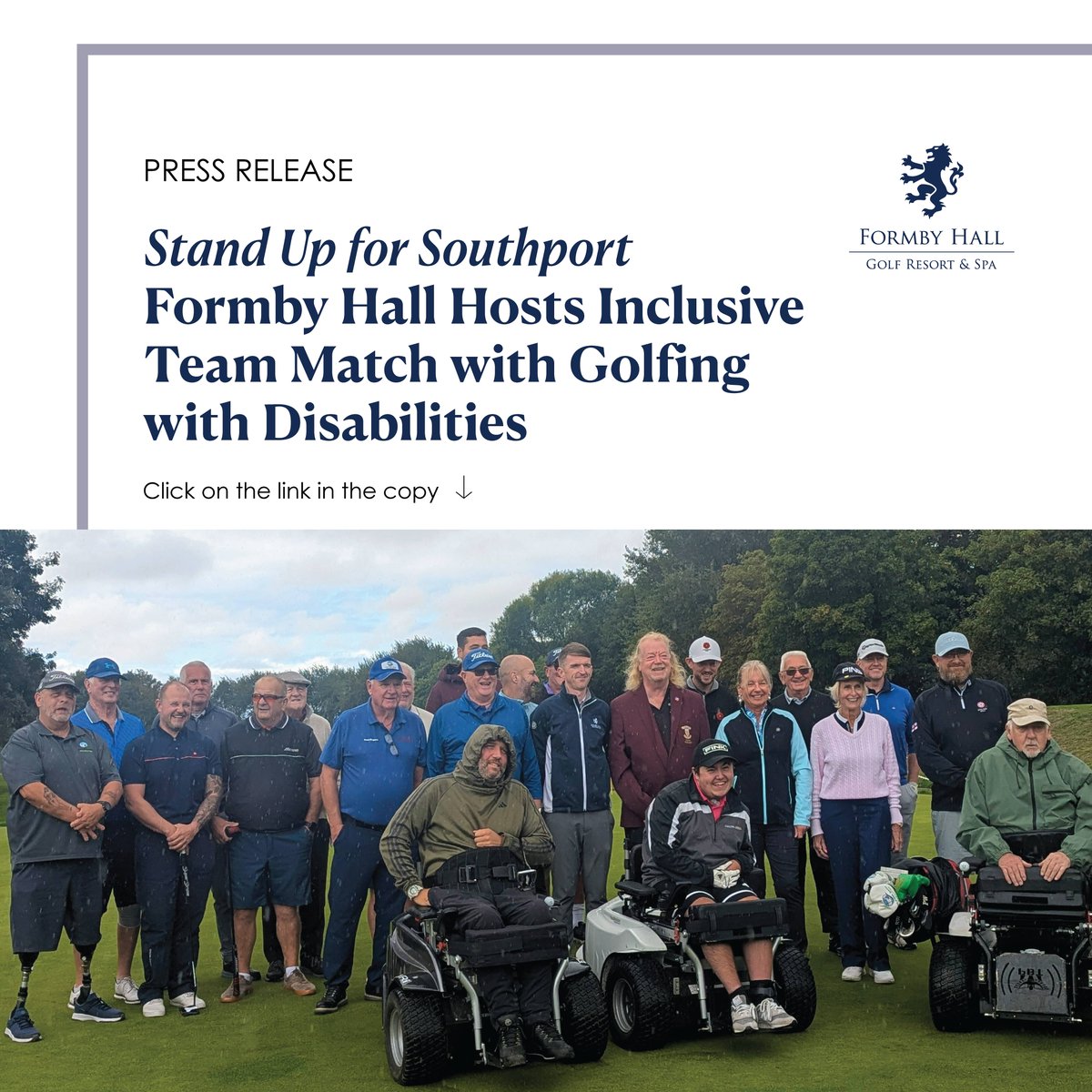 formbyhall's tweet photo. Proud to see our recent Golfing with Disabilities event featured by @AndrewBrownEdit at Stand Up For Southport. Formby Hall hosted a team match with Golfing with disabilities for a day celebrating competition, community and inclusive golf.

https://t.co/22uPCWlWut https://t.co/uXShoHtHc5