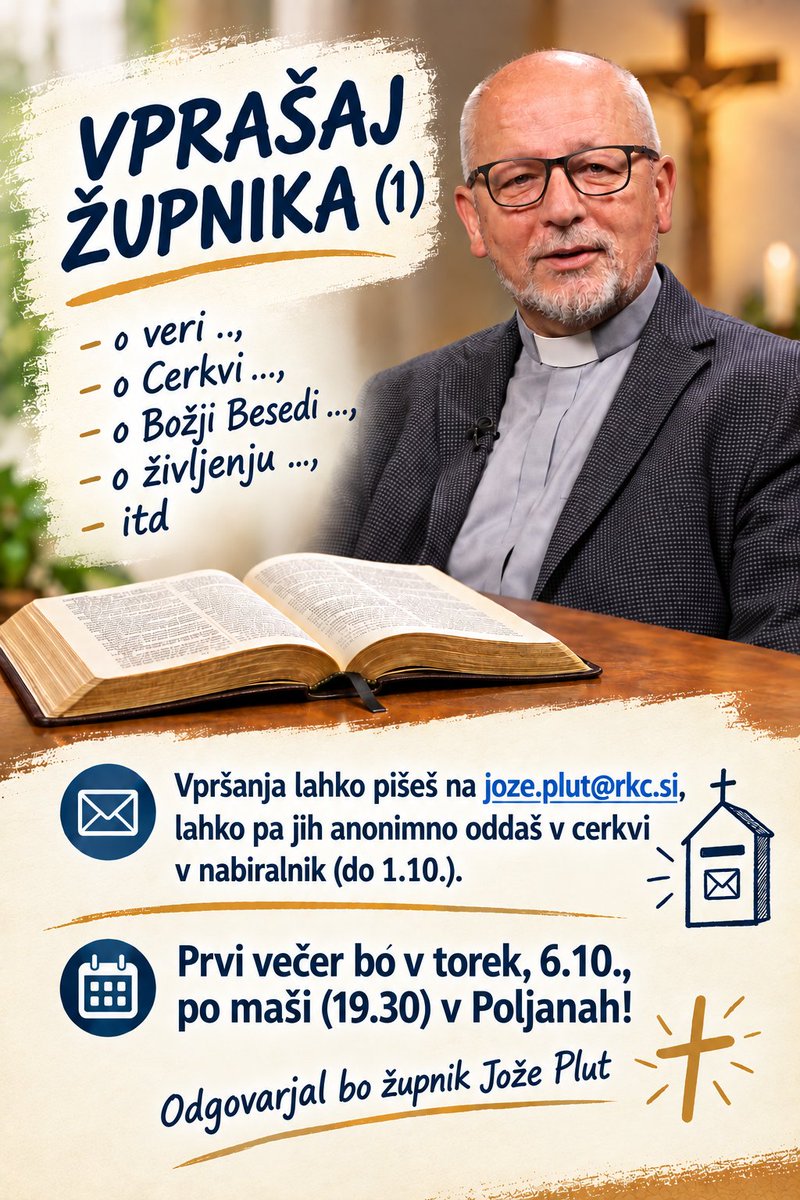 JozePlut's tweet photo. Letošnji verouk za odrasle (Nič se bat) spreminjamo. Priložnost za vsakogar! https://t.co/3ua6oqM3oc