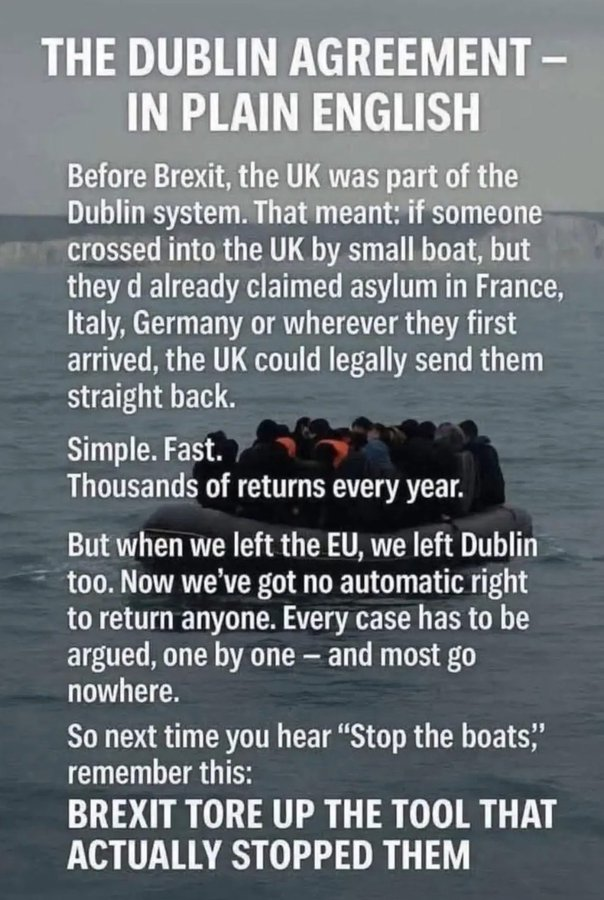 jamesdavidmagee's tweet photo. Here is the thing Richard!  These are different offences entirely - with offenses being a questionable term.

Thomas wasn't charged for "stopping illegal immigration", he is charged with criminal damage and failing to comply with a RIPA notice, over an incident where he filmed himself slashing a boat in the Channel with an emergency responder on board. 

That's not enforcement work; it's an act that could have hurt someone.

Intentions, (even though you think it is good),  don't excuse the law.  

Even if his motive was to deter crossings, damaging property and endangering a rescue worker is still a crime, regardless of the cause behind it. 

That's not a double standard - it's how the law applies to everyone.

Illegal Channel crossings and criminal damage at sea are legally unrelated.   Asylum seekers are rarely prosecuted for illegal entry partly because of Article 31 of the Refugee Convention, which protects people claiming asylum who present themselves promptly - a legal policy, not neglect. 

Stacking "80,000 uncharged" against one specific charge implies hypocrisy that isn't really there.

The 80,000 figure needs scrutiny - it likely refers to irregular arrivals, not to people who've committed a provable, chargeable offence, which is the actual CPS test.

People's frustration with Channel crossings reflects a real and widely shared political concern about border enforcement.  That's a legitimate debate - but separate from whether this particular charge is fair.

There is also the absolute fact that you and @Nigel_Farage are largely responsible for the problem.