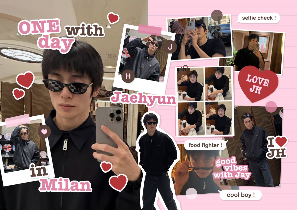 mintthyr's tweet photo. one day with Jaehyun in Milan 💘🍑(🐈)🍽️💬
— good vibes w/Jay 💌.

JAEHYUN DEFINES PRADA 
#PradaSS27 #PradaSS27xJaehyun @Prada https://t.co/nu7MgMj3gq