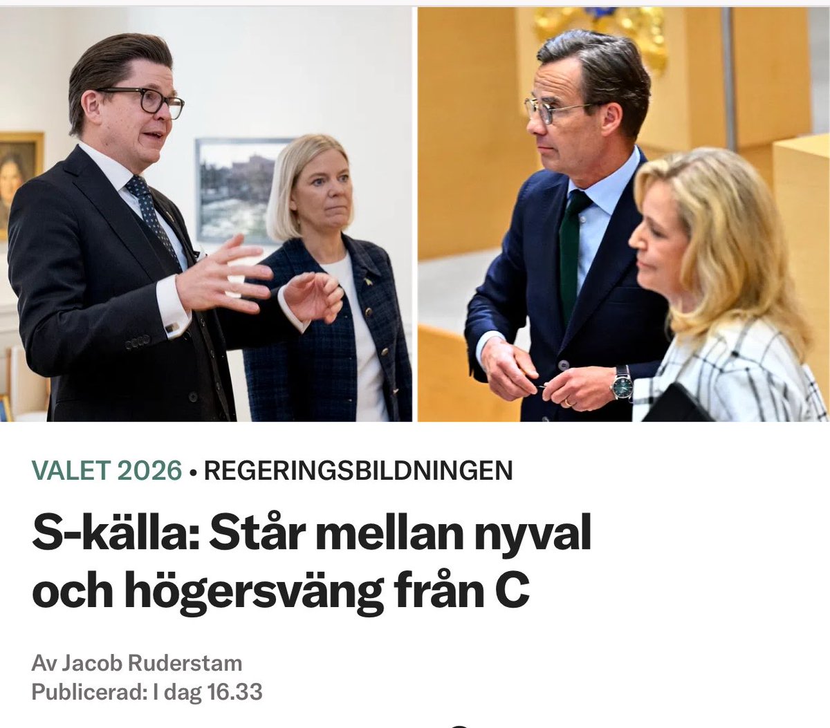 katjanouch's tweet photo. Guldläge för C att bryta sin fåniga röda linje mot SD. Det är en exceptionell situation där hon kan skylla på säkerhetshotet V och att det vore oseriöst samarbeta med kommunister och islamister. 

Gör hon inte det, så blir det tvärtom. C kommer då att ses som att de är med i den här korrupta cirkusen och kommer förlora stort på det. Redan nu betraktas de ju som svikare av många på landsbygden.