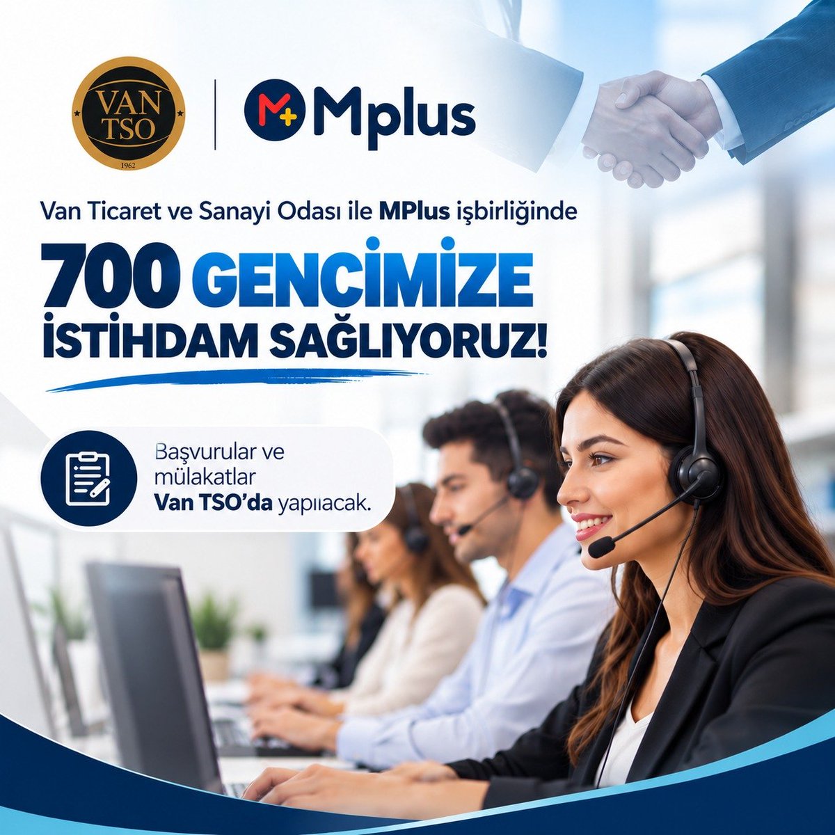 vantsokurumsal's tweet photo. 700 Gencimize İstihdam Sağlıyoruz!

Odamız ile Mplus Çağrı Merkezi iş birliğinde 700 kişiye istihdam imkanı sunuyoruz.

En az lise mezunu olan tüm hemşehrilerimizi bu büyük istihdam fırsatından yararlanmaya davet ediyoruz. ​Siz de gelişen iletişim sektöründe yerinizi almak ve kariyerinize güçlü bir başlangıç yapmak için hemen başvurunuzu yapın.

​Van TSO ve Mplus iş birliğiyle geleceğinize yatırım yapın!

📌 ​Başvuru Adresi:
Van Ticaret ve Sanayi Odası

@NecdetTakva