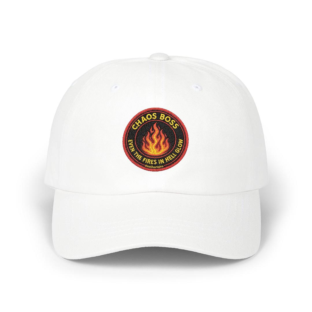 MerriStepa9w's tweet photo. Wear this and people will assume you control small disasters. CHAOS BOSS embroidered dad hat: stitched attitude, zero actual training. Pretend you show up on time. $34. 92. https://t.co/QKaWrmnio1