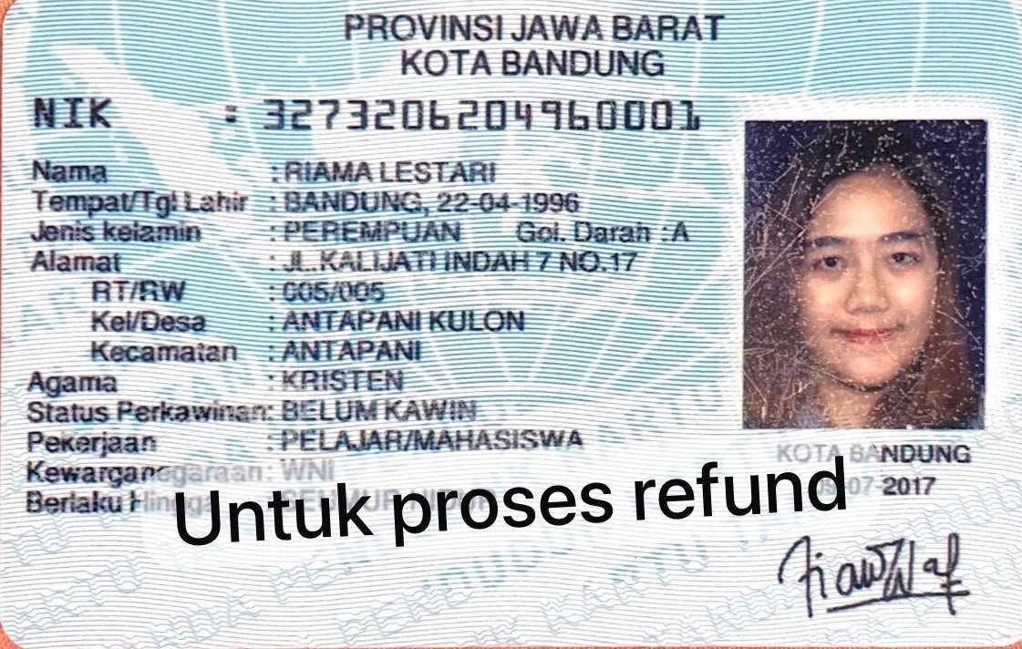 forevanyoungg's tweet photo. SCAM TIKET KONSER BTS ARIRANG JAKARTA (SUDAH 3 BULAN PROSES REFUND TIDAK JELAS⚠️)

RIAMA LESTARI 
WA : 082216031732
NOREK : 6790407821 BCA A/N RIAMA LESTARI 

#BTS_WORLDTOUR_ARİRANG #armybantuarmy #SCAM #BTS_WORLDTOUR_ARİRANG_JAKARTA https://t.co/YNtQP4rPpU