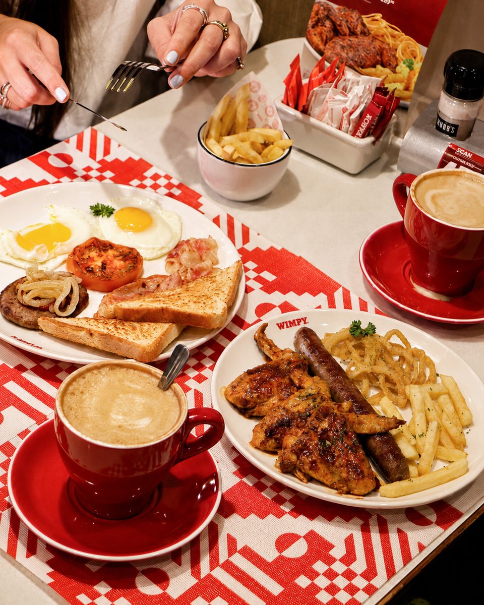 Eastgateshops's tweet photo. ☕ Good food, good coffee, good times - that’s a Wimpy kind of day. ❤️

Whether you’re stopping by for a classic breakfast, tucking into a hearty burger or catching up over coffee, Wimpy has something to satisfy every craving.

Swipe through for a little Wimpy inspiration and make your next meal one to remember. 😋

📍 Find Wimpy at Eastgate Shopping Centre.

#SeeYouAtEastgate #WeGotYou #WIMPY