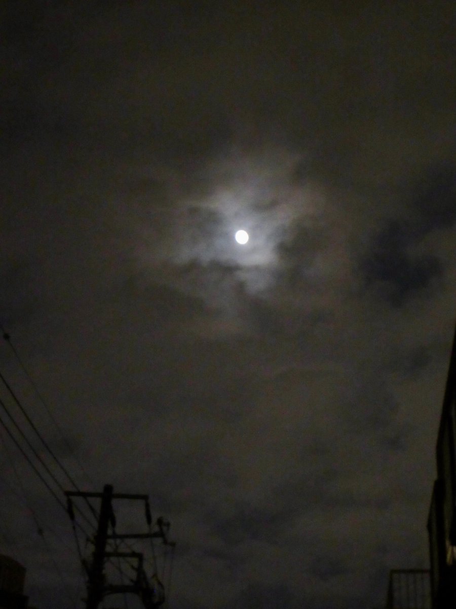 OisTarou's tweet photo. 東京曇りの十五夜🎑 https://t.co/XZjNKVYPDC