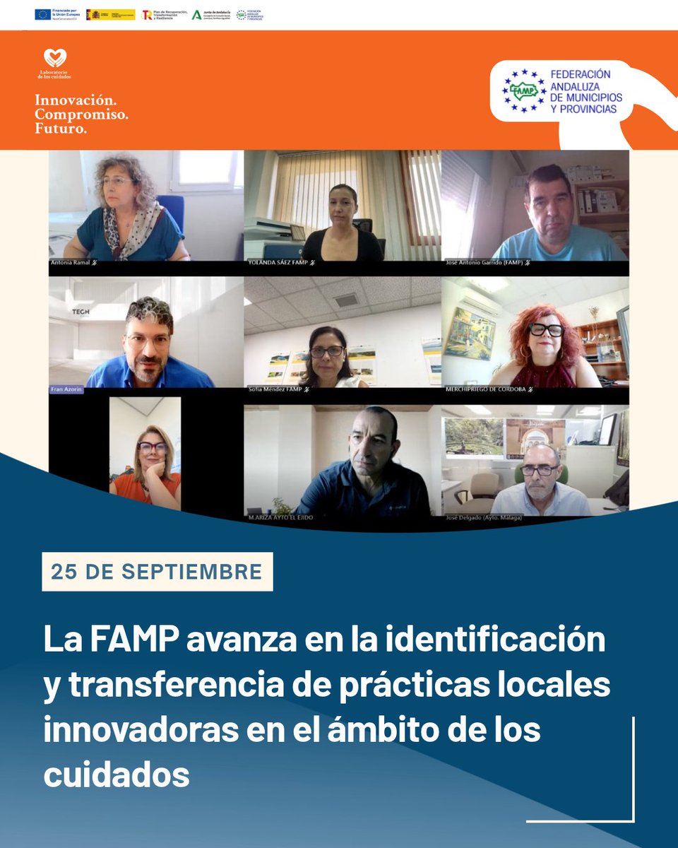 FAMPcomunica's tweet photo. 💚 El Laboratorio de los Cuidados de la #FAMP ha reunido a sus cuatro grupos de trabajo para compartir prácticas locales en soledad no deseada, envejecimiento activo, corresponsabilidad y Silver Economy, y estudiar cómo llevarlas a otros municipios.
#LaboratoriodeCuidados https://t.co/K3JYftMDgA