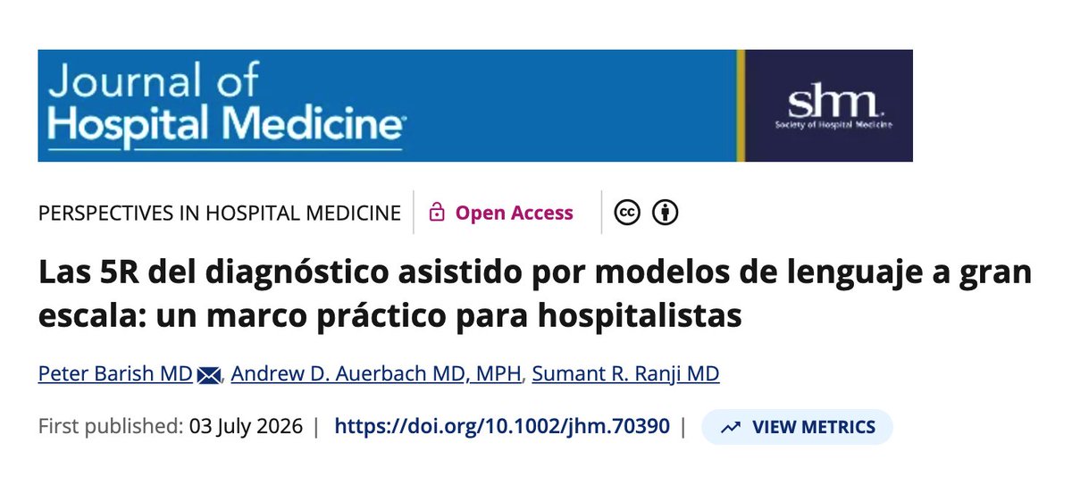 farmacotips's tweet photo. No utilices la IA para tomar decisiones clínicas por ti en el hospital.

Journal of Hospital Medicine propone las "5R" de como utilizarla en el hospital: