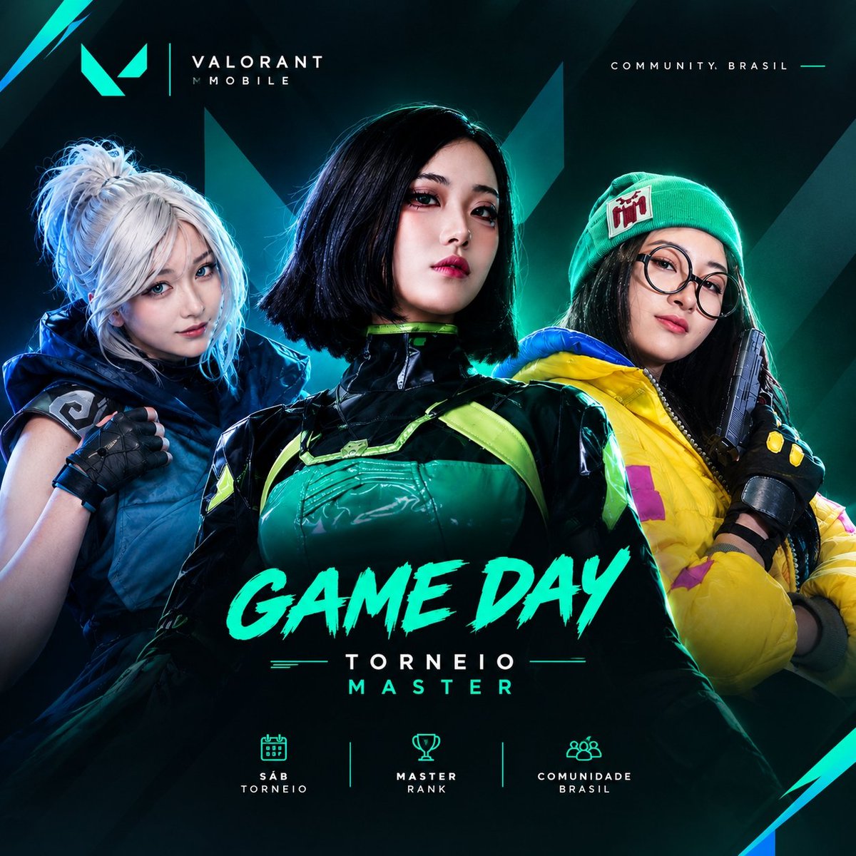 ValorantMobiile's tweet photo. 🔥 GAME DAY — TORNEIO MASTERS MOBILE 🔥
Hoje é dia de competição! 🎮⚡
O Valorant Mobile Community Brasil apresenta mais uma rodada do Torneio Masters Mobile.
🏆 MATCH 1 — 20:00 BRT
🏆 MATCH 2 — 21:00 BRT
#ValorantMobile #ValorantMobileBrasil #GameDay #TorneioMasters #VMB https://t.co/15N2jKflQe