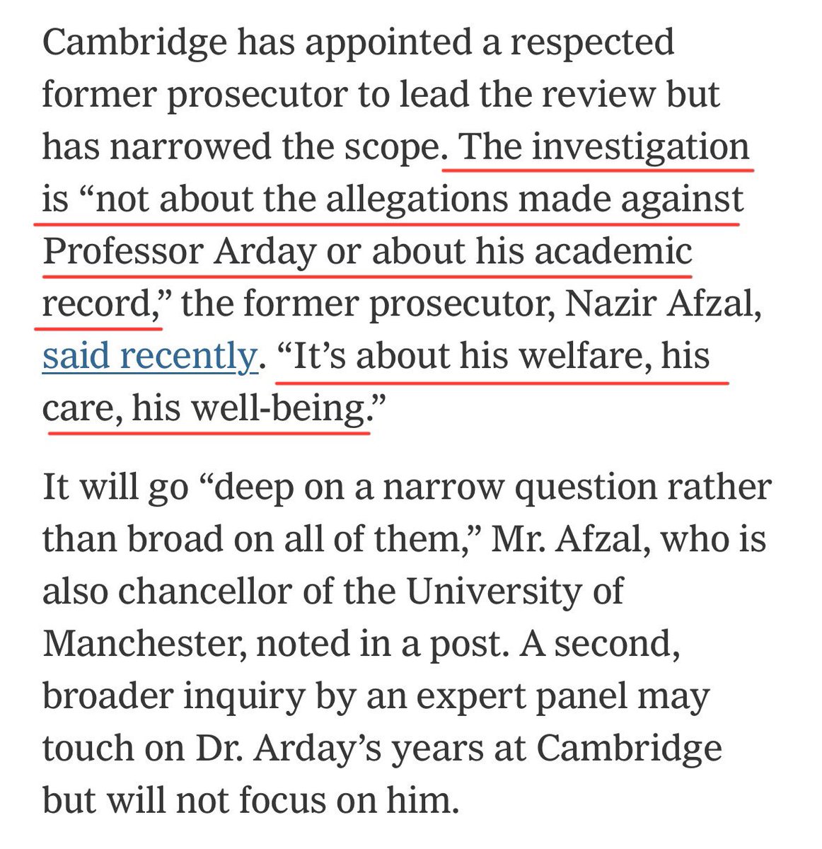 sfmcguire79's tweet photo. Cambridge is no longer planning to investigate Jason Arday’s academic record or the university’s decision to hire or cover for him.

Instead, the investigation will focus on “his welfare, his care, his well-being” and “whether the school offered him sufficient support amid accusations that he plagiarized.”