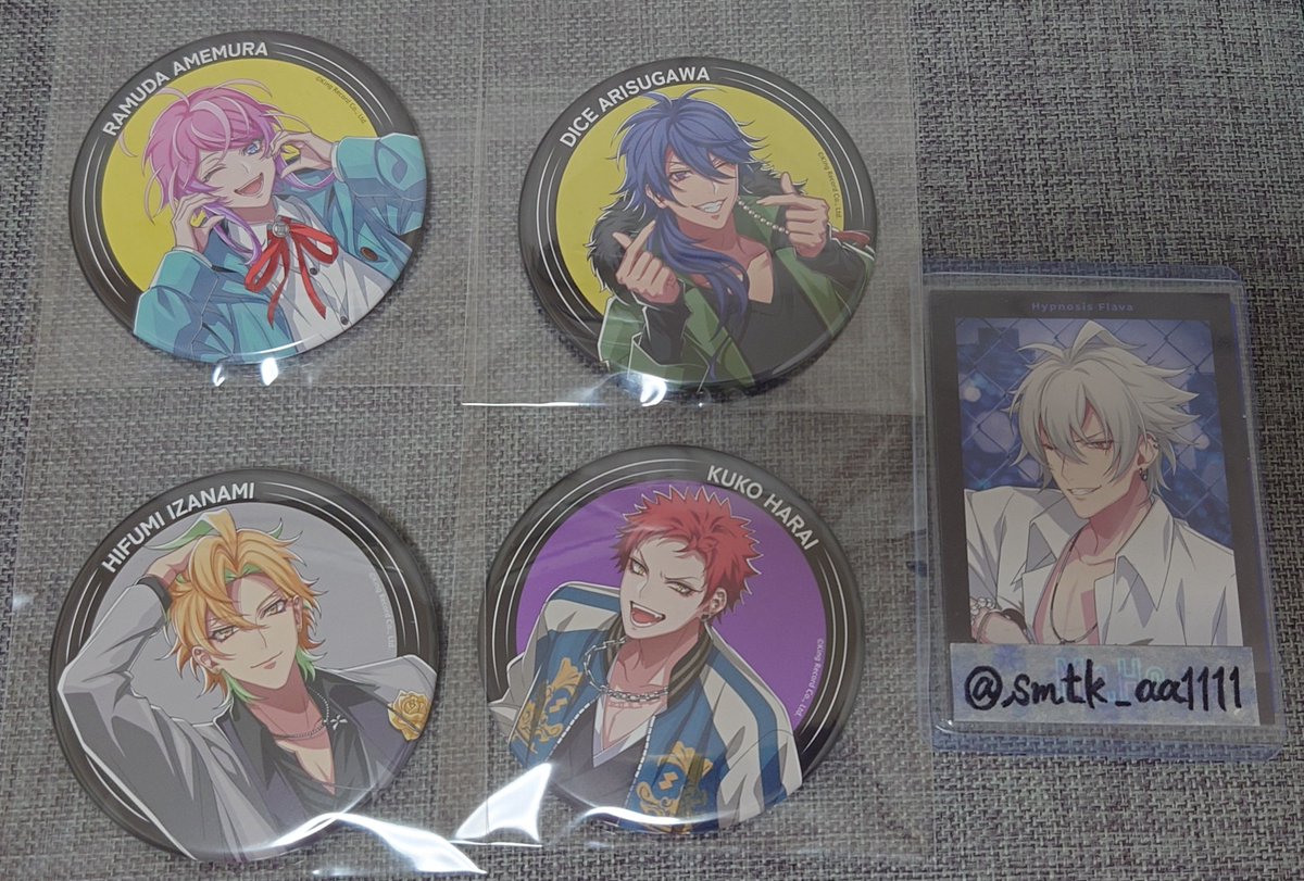 smtk_aa1111's tweet photo. 【交換】ヒプノシスマイク ヒプマイ 12thライブ Birthday ver. バースデー トレーディング 缶バッジ

(譲)乱数・帝統・一二三・空却

(求)左馬刻

お取引は郵送のみです。よろしくお願いいたします。 https://t.co/UBwoHe6tHY