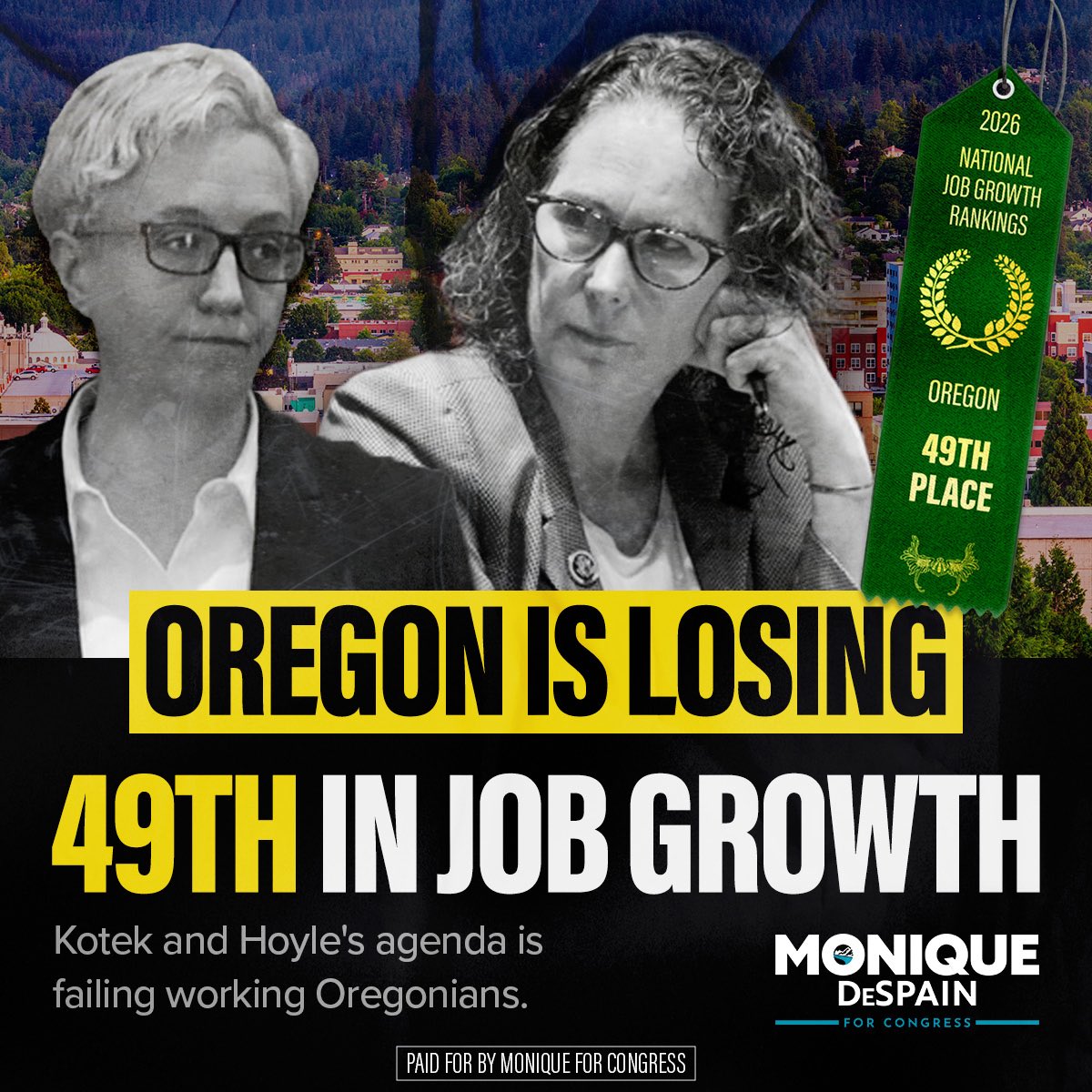 pdxmoderate's tweet photo. Sophorn Cheang was hired in 2018 by Kate Brown to head up Oregon's DEI office. Her reward? 

Being handed the keys to Business Oregon to run the state's entire economic development strategy.

The results speak for themselves. 

Under this leadership, Business Oregon has missed its job creation targets in 9 of the past 10 years. 49th ranked state for JOB GROWTH.

Instead of fixing the economic strategy, they literally just lowered the targets to pretend they're winning. 

Meanwhile, businesses are fleeing, and Oregon's unemployment rate sits higher than almost any other state in the country.

This is what happens when you put a DEI bureaucrat in charge of a $1B+ economic engine. 

Decades of unchecked single-party rule have replaced economic competence with ideological posture, and everyday Oregonians are paying the price for a completely stalled pandemic recovery. #OregonPolitics #EconomicFailure

@ChristineDrazan 
@GovTinaKotek 
@LarsLarsonShow