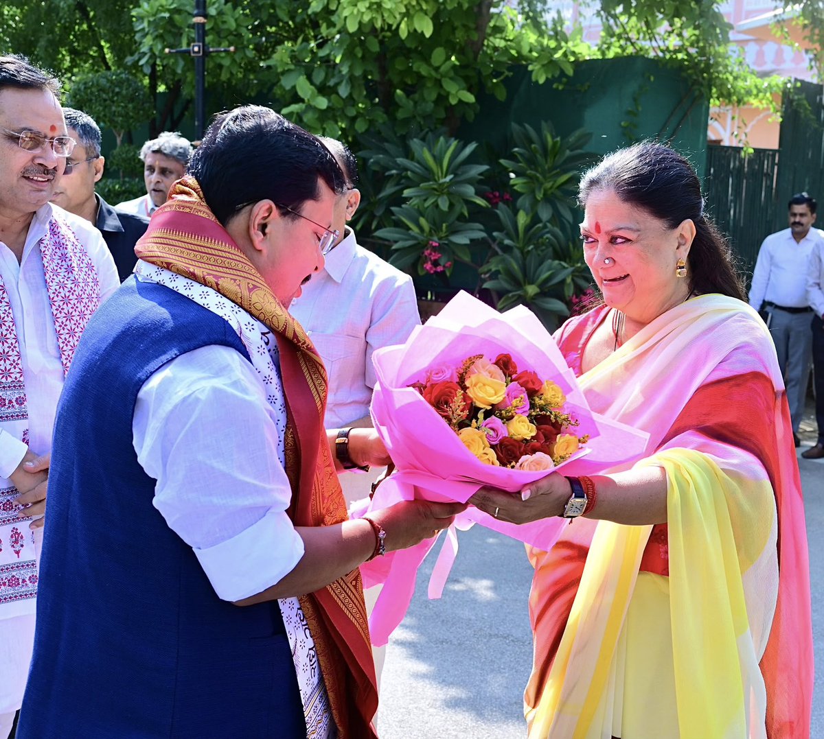 VasundharaBJP's tweet photo. आज माननीय राष्ट्रीय अध्यक्ष श्री @NitinNabin जी का जयपुर पधारने पर स्वागत एवं अभिनंदन किया। https://t.co/GbEZMSslaE