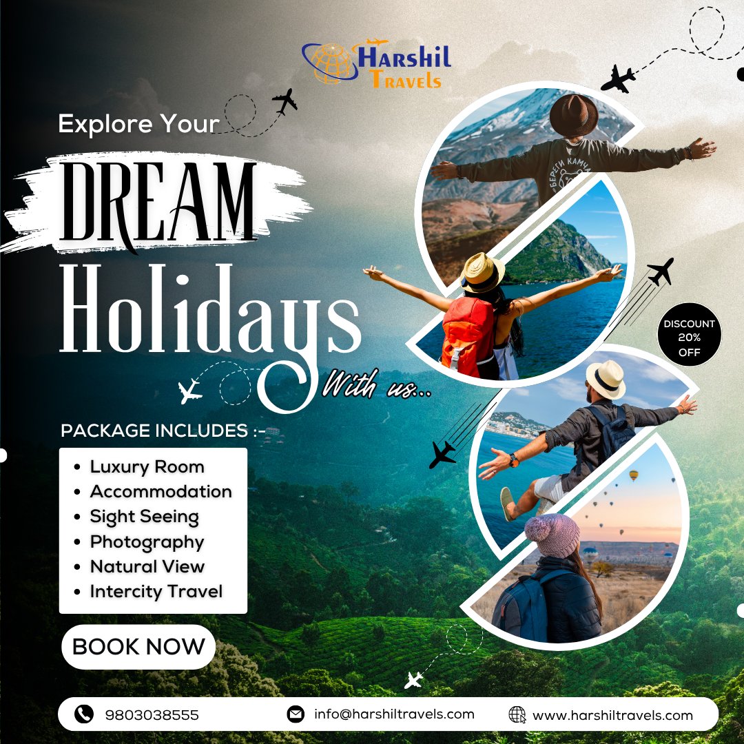 HarshilTravel's tweet photo. 🎒 Our Package Includes:
🏨 Luxury Room &amp; Accommodation
📸 Sightseeing &amp; Photography
🌿 Natural Views
🚆 Intercity Travel
💫 Unforgettable Travel Experiences

🔥 Get up to 20% OFF and turn your travel dreams into reality!

📞 9803038555
🌐 https://t.co/XDWQG7i87N https://t.co/e82i4q4FrT