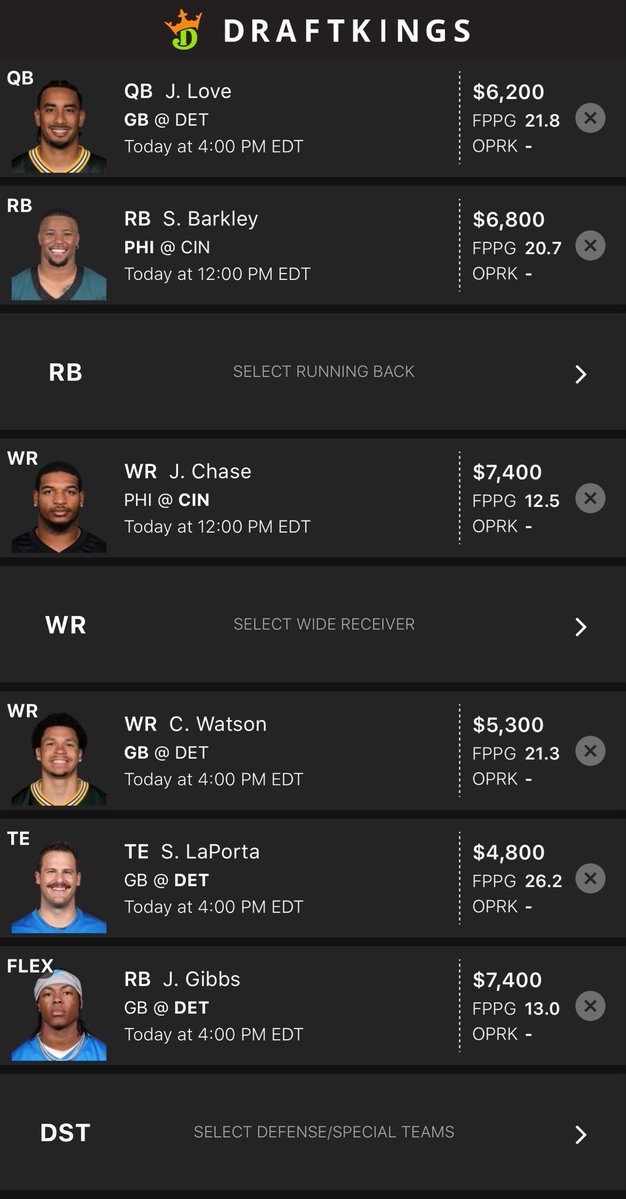 LOCKSandCHALKS's tweet photo. Madden Sim DFS cores for @draftkings slate today at noon est. These are fun to enter in satellites for bigger NFL contests etc. Good luck ๐๐ป #dfs #nfl #draftkings #madden #sims #maddensim #coreplays #picks #lineups https://t.co/YTLyBPpgKS