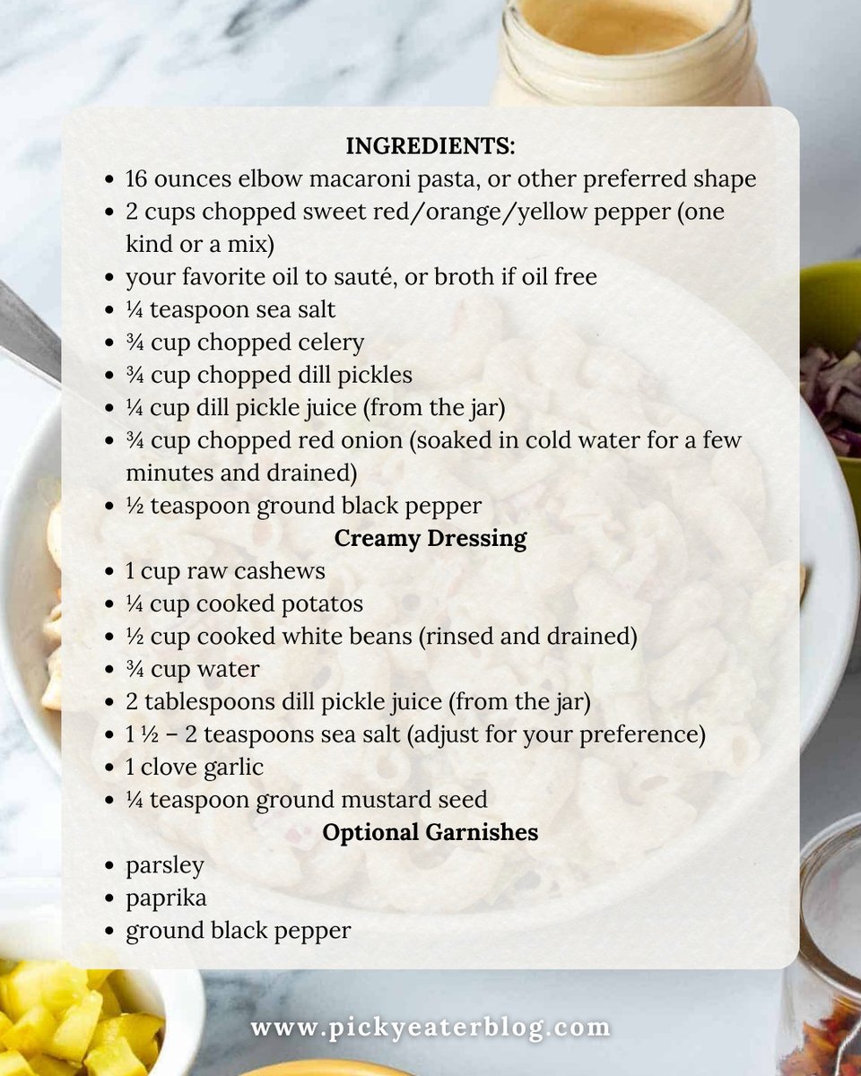 AllegraRipeudx's tweet photo. This vegan macaroni salad is creamy, tangy, and packed with crunchy vegetables. A rich cashew, potato, and white bean dressing delivers classic deli-style flavor—without mayo. Ready in just 30 minutes. Perfect for BBQs, potlucks, and meal prep. https://t.co/WGzuRGBk9Q