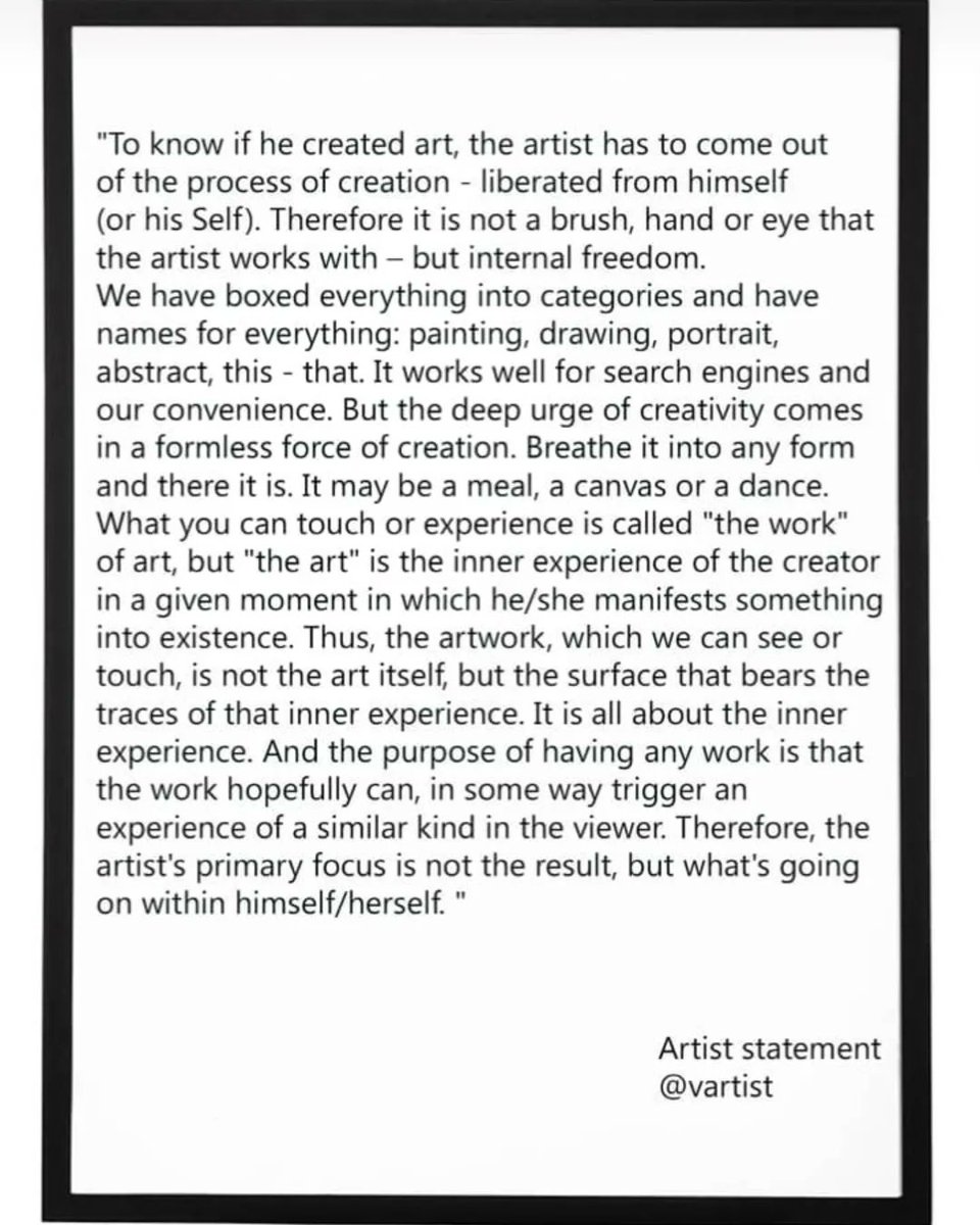 MilesDownham's tweet photo. My Artist Statement https://t.co/o1WJKALcq3