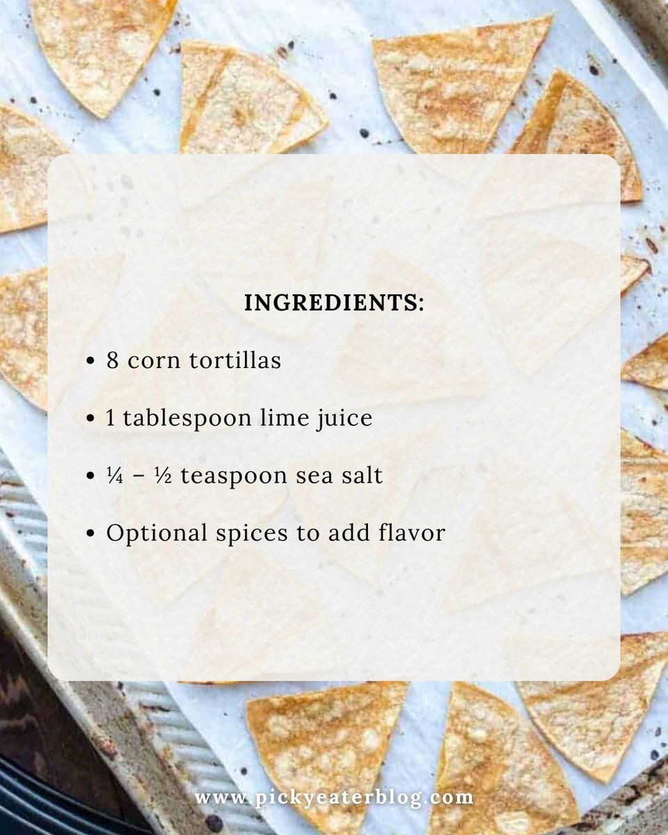 AllegraRipeudx's tweet photo. Crispy, golden baked tortilla chips made with corn tortillas, lime juice, and sea salt. Ready in just over 20 minutes, oil-free, and perfect for dipping, snacking, or pairing with your favorite Mexican-inspired meals. https://t.co/elvPsruGt8