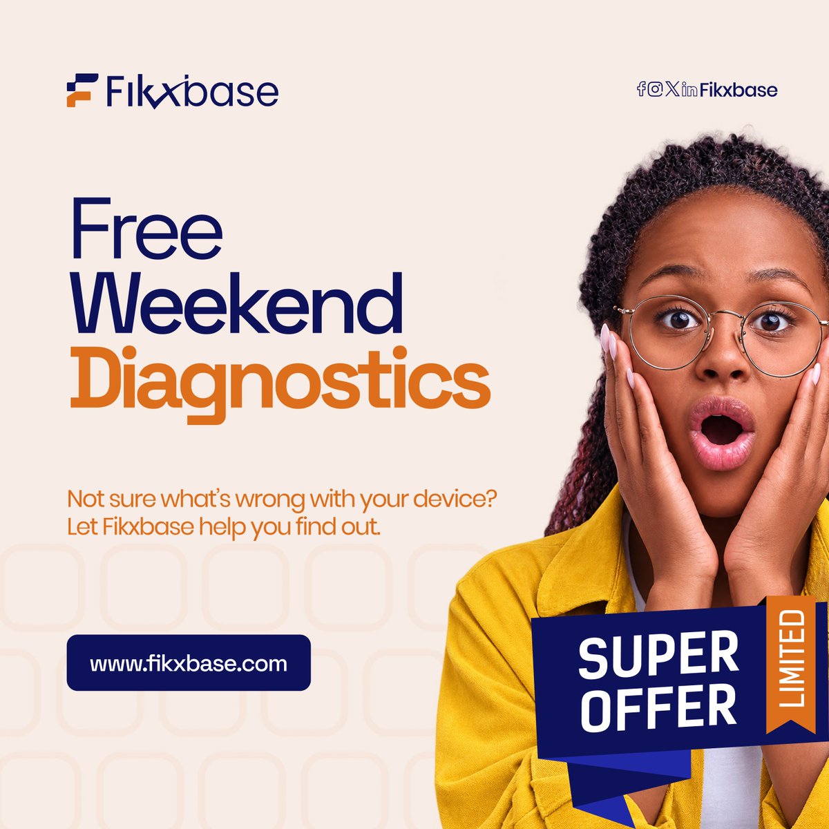 Fikxbase's tweet photo. This Black Friday, don't replace it. Fikx it!

Enjoy 20% off all service charges, plus free diagnosis and free pickup on qualifying repairs.

Go to https://t.co/5R4gsVd9z5

Your device deserves a second chance.

#Fikxbase #FreeDiagnostics #BlackFriday #DeviceRepair #TechSolutions https://t.co/1B6BA0bXZv