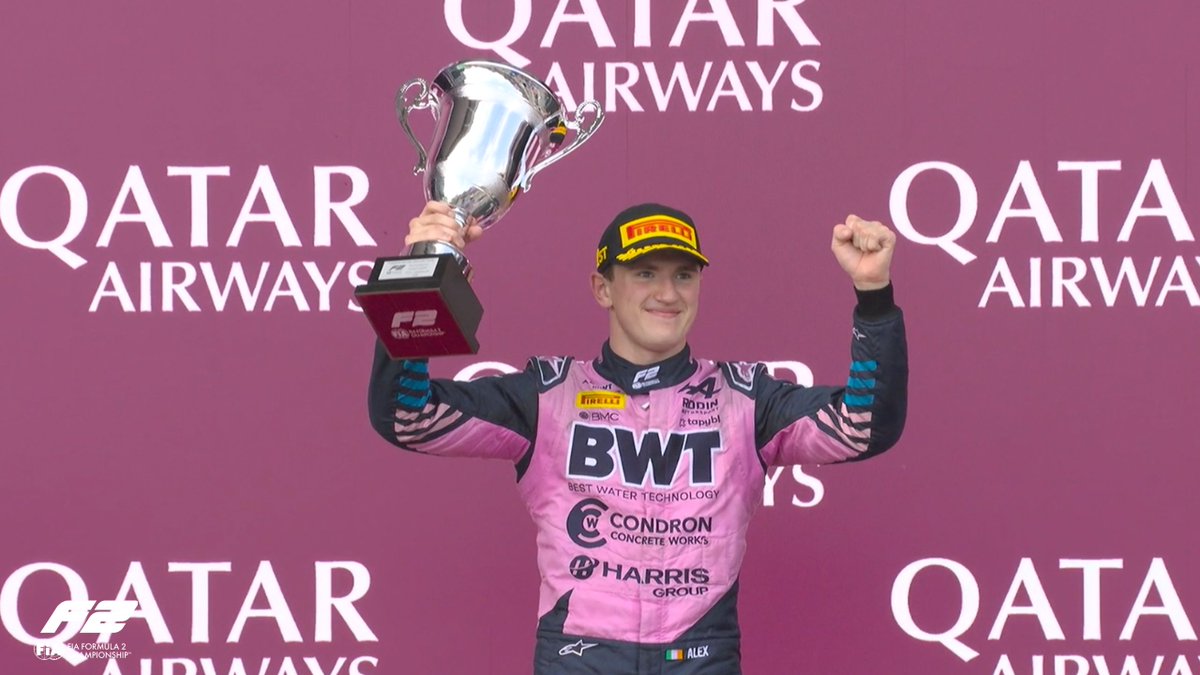 Formula2's tweet photo. Your Feature Race 1 Podium in Baku 🏆

1️⃣ Dunne 🇮🇪
2️⃣ Stenshorne 🇳🇴
3️⃣ Beganovic 🇸🇪

#F2 #AzerbaijanGP https://t.co/gtusPLWdAF