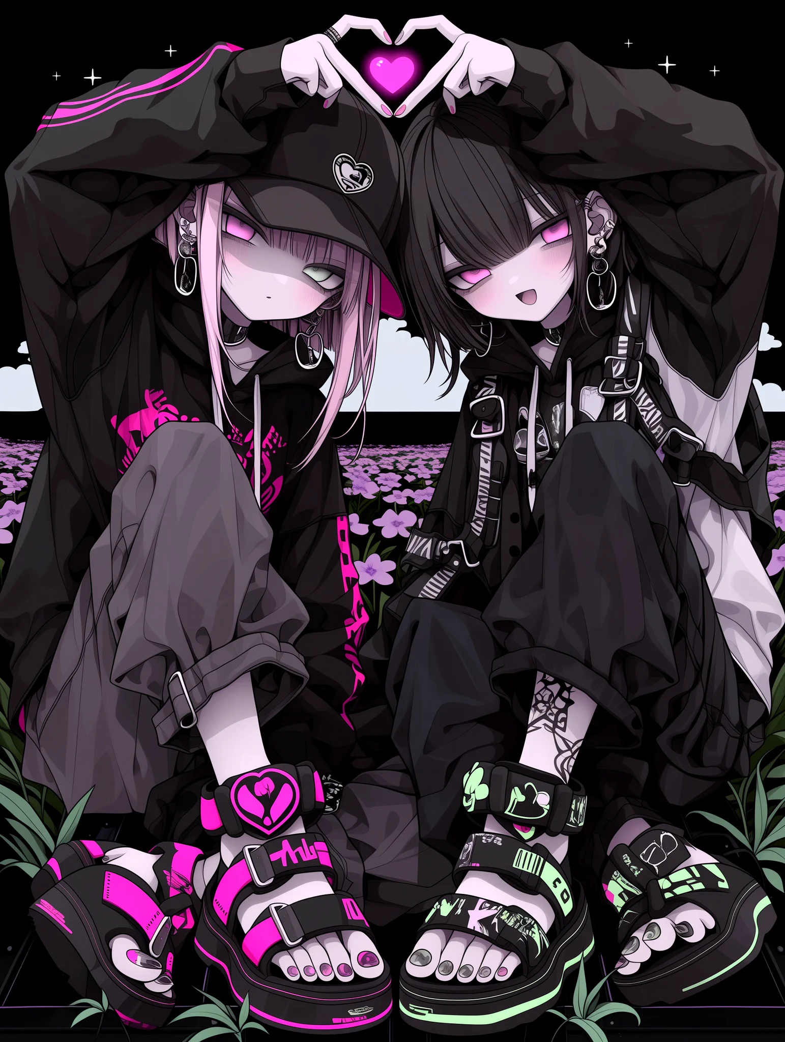 『仲良し』イラストオーダー 夢喰ハルゥ🎀ﾕﾒｸ🦇✞AI絵/MV/配信✟ on X: 