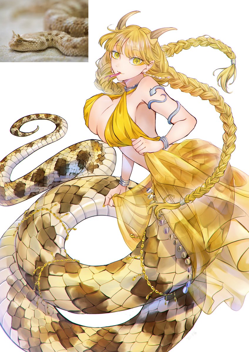 Tugeno_Ume's tweet photo. サハラツノクサリヘビ　#擬人化 https://t.co/wNXW90hL4C