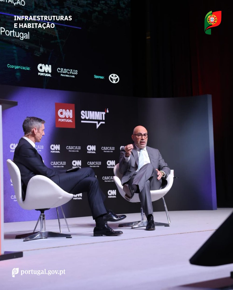 iestruturas_pt's tweet photo. No #CNNPortugalSummit, uma visão clara para o país: investir, inovar e liderar.
+60 mil milhões de euros para modernizar infraestruturas, reforçar a mobilidade e melhorar a qualidade de vida.
#MIH #MinistériodasInfraestruturaseHabitação #Mobilidade #Portugal2030 #Inovação https://t.co/It13WXJoBR