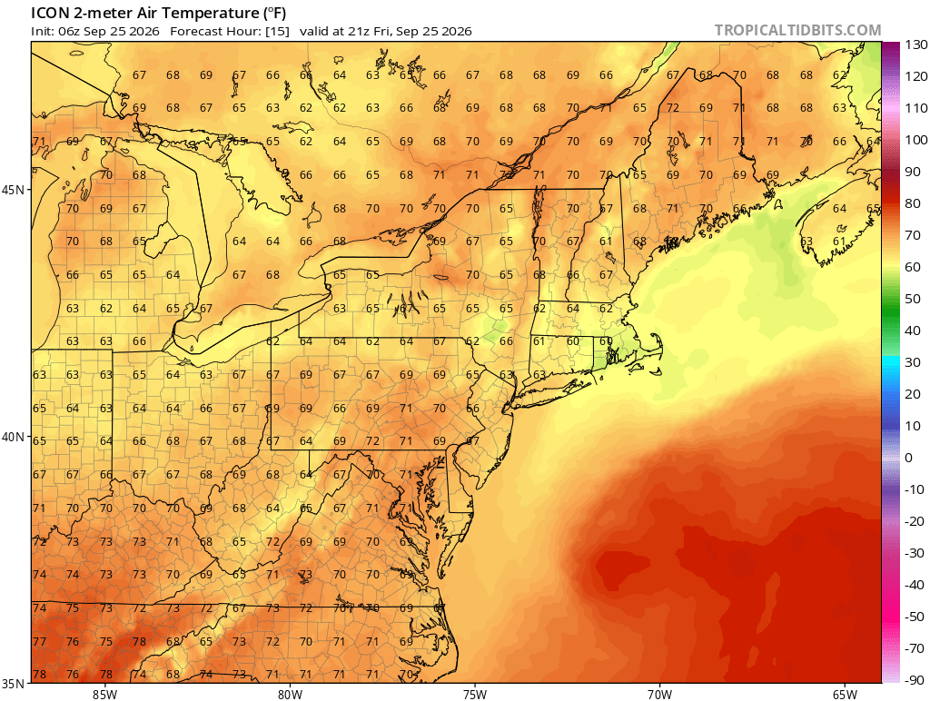 MUweather's tweet photo. The last full week of #September2026 will wrap up on a mostly sunny, breezy and pleasant note across the LSV. NW winds of 10-20 mph with gusts up to 30 mph will accompany high temps in the low-to-mid 70s. Humidity remains low with dewpoints around 50°F. #GetOutside and #Enjoy! https://t.co/oNzYAcsjz1