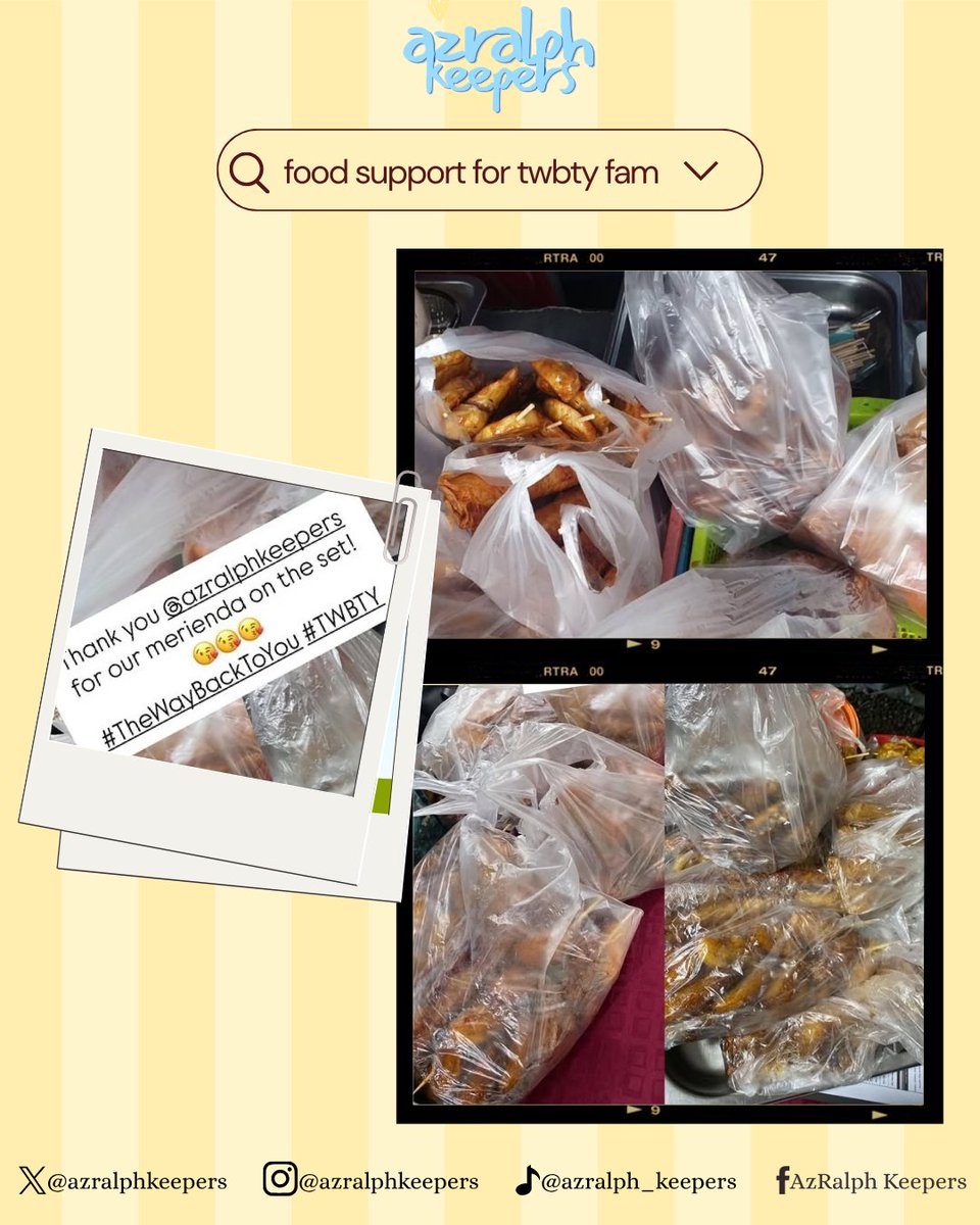 azralphkeepers's tweet photo. A little merienda for the hardworking people behind #TWBTY! πππ¬
To the crew working tirelessly behind the scenes, we hope this small treat reminds you how much your hard work is appreciated. Enjoy and take a well-deserved merienda break! π₯°β¨
It also made our merienda vendor happy, which made this little gesture even more meaningful. π
#TheWayBackToYou #AzRalph #TrisLia