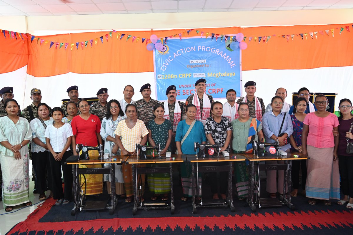 120Crpf's tweet photo. Under the aegis of NES #120Bn #CRPFIndia distributed sewing machines to economically disadvantaged widows for livelihood support in the AOR of B/120 Bn, Doldagre, Tura, during a #CivicActionProgramme #WomenEmpowerment https://t.co/bNz2XZa1Dp