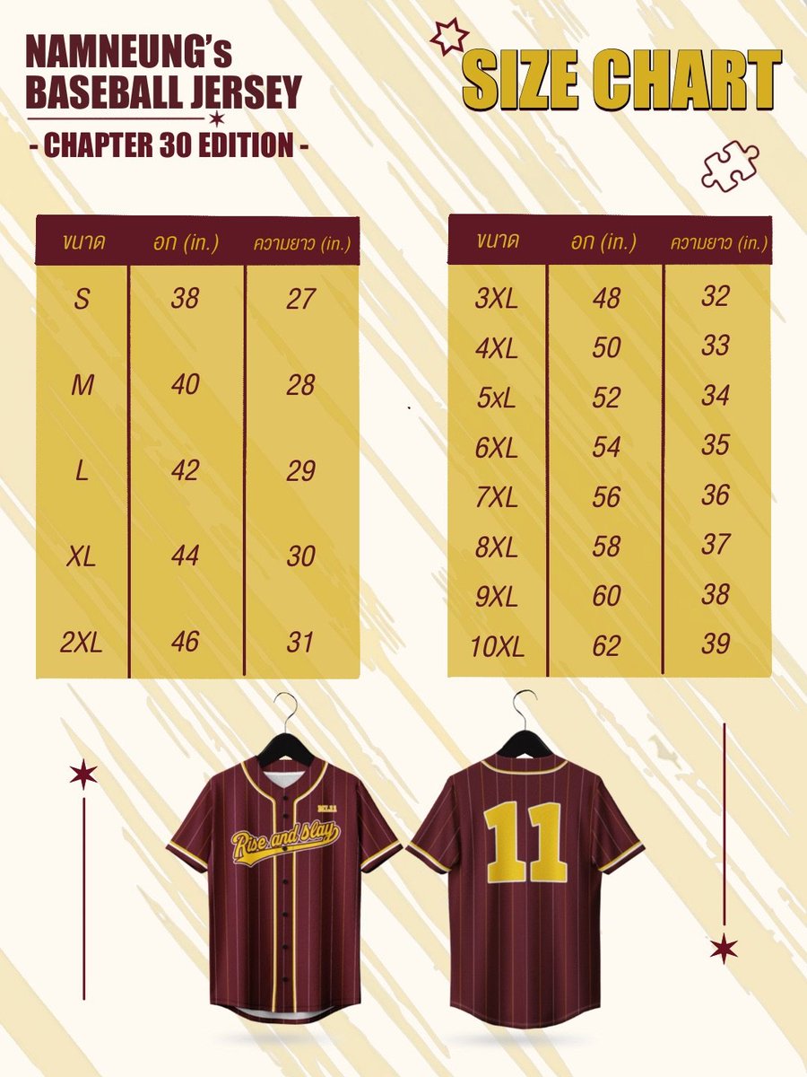 incent2015's tweet photo. NAMNEUNG’S BASEBALL JERSEY 
- CHAPTER 30 EDITION - 

Size  S M L XL 2XL ราคา 790 บาท
Size 3XL-10XL ราคา 890 บาท

เปิดให้สั่งแบบพรีออเดอร์ ตั้งแต่ 27 กันยายน 2569 เวลา 12.00 น. ถึง 14 ตุลาคม 2569 เวลา 12.00 น.

 PRE-ORDER at
🛒: Line Shopping : MiMi Official Store 
🔗: https://t.co/mmgI2duu3M

หมายเหตุ:  สินค้าเริ่มทยอยจัดส่ง 6 พฤศจิกายน 2569 เป็นต้นไป

Pre-orders will be available from 27 September 2026, 12.00 PM (GMT+7) until 14 October 2026, 12.00 PM(GMT+7). 
***For Shipping in Thailand only 
📦Shipping begins on 6 November 2026. Orders will be shipping gradually. 

#Namneung_Jersey30 
#NamneungMilinD